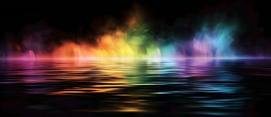 Rainbow Smoke Reflection on Water