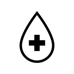 Water drop with medical cross icon