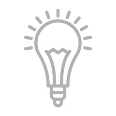 Lightbulb Vector Line Grey Icon Design