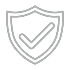 Shield with checkmark Vector Line Grey Icon Design