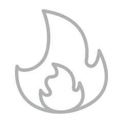 Flame Vector Line Grey Icon Design
