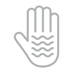 Open hand Vector Line Grey Icon Design
