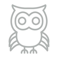 Owl Vector Line Grey Icon Design