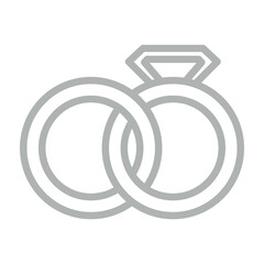 Linked rings Vector Line Grey Icon Design