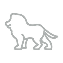 Lion Vector Line Grey Icon Design