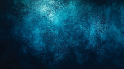 Fototapeta premium dark blue background texture with black vignette in old vintage textured border design dark elegant teal color wall with light spotlight center