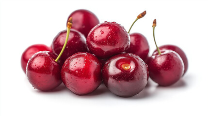 fresh cherries isolated on white background