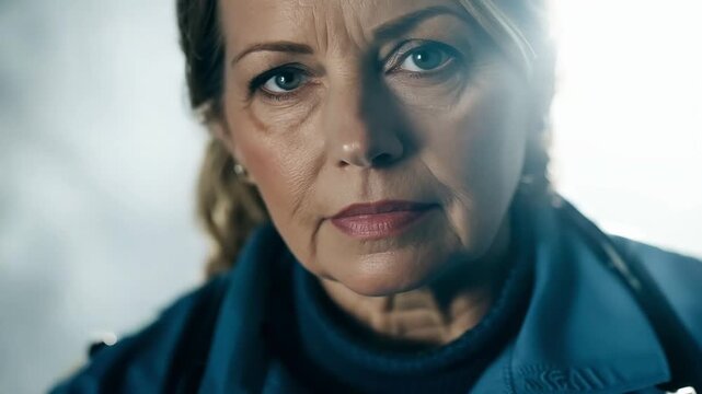 Serious Nurse in Uniform with Focused Expression -  healthcare, professional, medical, hospital, portrait, woman
