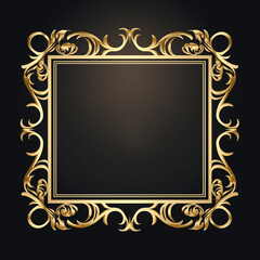 Elegant golden ornamental frame gold border decorative Ornate Floral Antique Retro luxury element