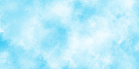 Watercolor illustration art marble painting sky, soft light blue abstract gradient sky watercolor background wallpaper with clouds, Hand painted abstract soft sky blue watercolor sky and clouds.