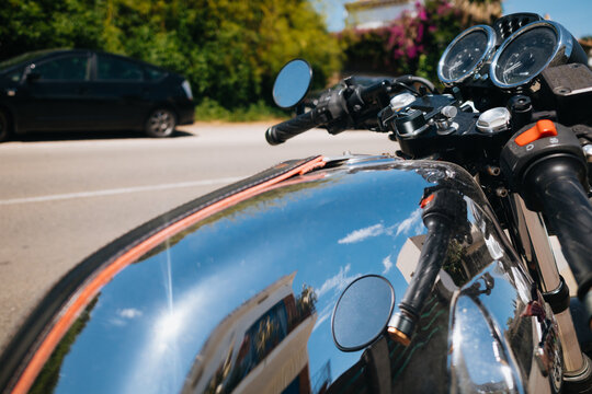 Reflected Motorcycle Tank Detail