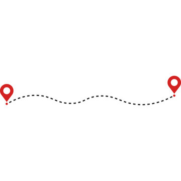 Location Map Path Distance, Travel Path Icon