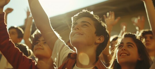 Bright Sunny Day Youth Rally Campaign Ad Highlighting Candidate's Speech and Connection with Young Generation