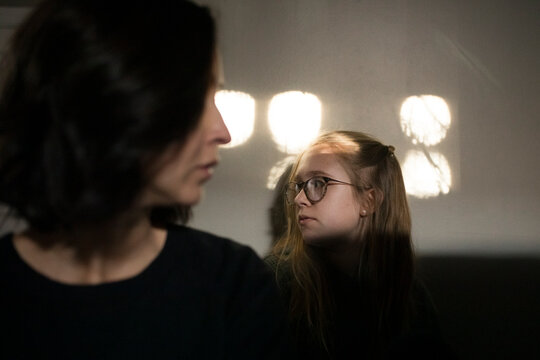 Profiles of a mother and daughter