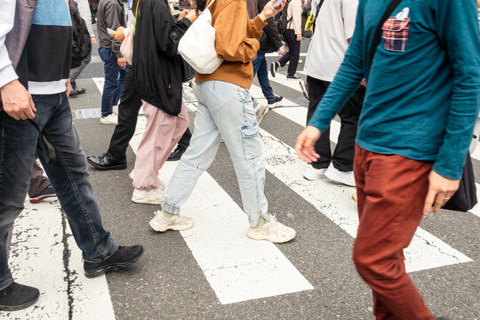 Famous Shibuja crossroad in Tokyo Japan