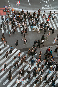 Famous Shibuja crossroad in Tokyo Japan
