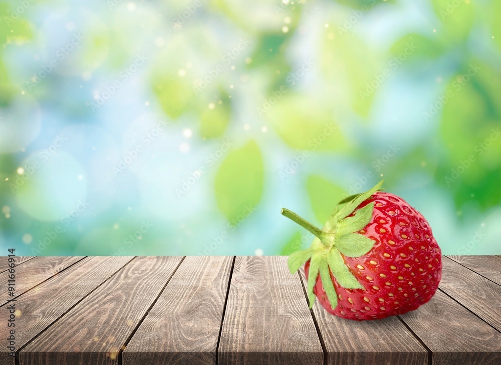 Wall mural tasty fresh ripe sweet strawberry