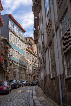 Typical narrow downtown Porto streets