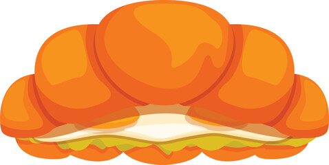 Croissant is being filled with delicious cream cheese filling, creating a tempting breakfast treat