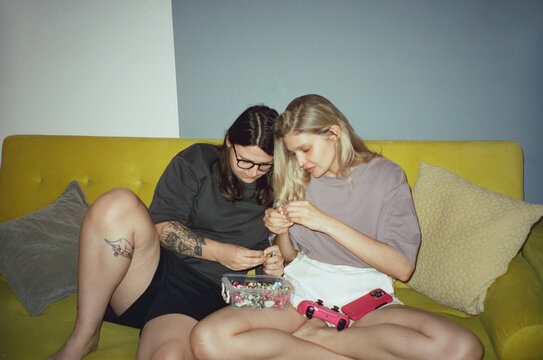 Women searching for sweets