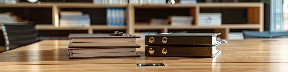 Logistics and Shipping Two Binders on Office Desk