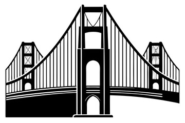 Golden gate bridge silhouette. bridge vector silhouette illustration