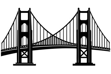 Golden gate bridge silhouette. bridge vector silhouette illustration