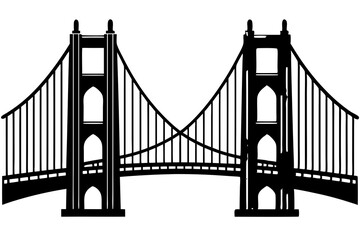 Golden gate bridge silhouette. bridge vector silhouette illustration