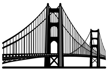Obraz premium Golden gate bridge silhouette. bridge vector silhouette illustration