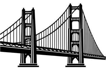 Golden gate bridge silhouette. bridge vector silhouette illustration