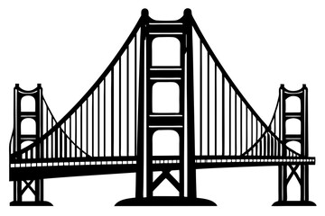Golden gate bridge silhouette. bridge vector silhouette illustration
