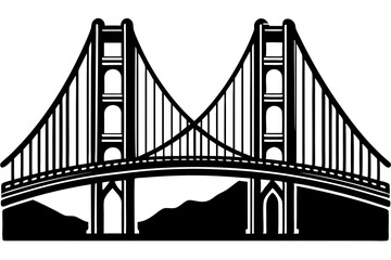 Golden gate bridge silhouette. bridge vector silhouette illustration