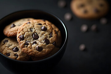 chocolate chips cookies on a white plate