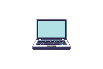 illustration laptop isolate blank screen display mockup pc vector