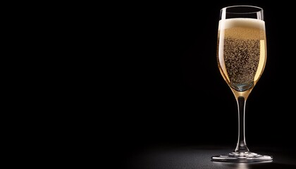グラスに入ったシャンパン、コピースペース（Champagne in a glass, copy space.）

