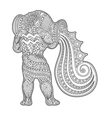 Beautiful coloring book page with strong aquarius