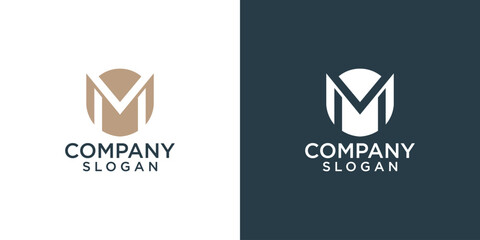 letter M abstract business logo design vector