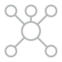 Mind Map Vector Line Grey Icon Design