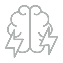 Brainstorming Vector Line Grey Icon Design