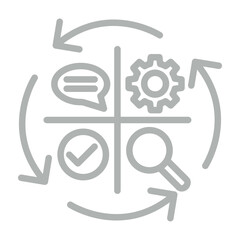 Iteration Vector Line Grey Icon Design