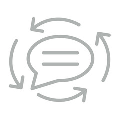 Feedback Loop Vector Line Grey Icon Design