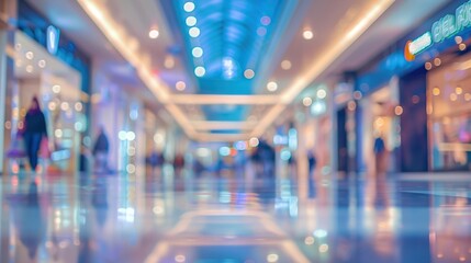 Abstract blur modern shopping mall interior