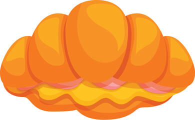 Flaky and golden brown croissant filled with ham and cheese, making for a delicious breakfast or snack