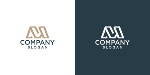 letter M abstract business logo design vector