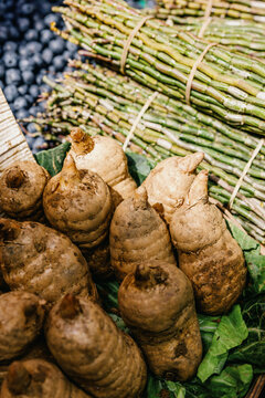 Fresh Gastrodia and Dendrobium at Market