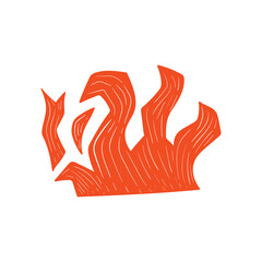 Hand drawn fire flames, isolated on white background. Vector illustration.