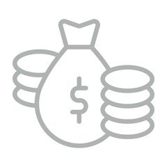 Income Vector Line Grey Icon Design