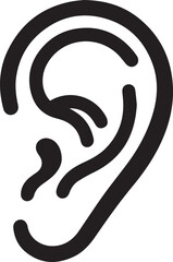 ear vector silhouette illustration