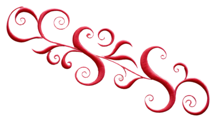 PNG Ornament in embroidery style pattern art calligraphy.