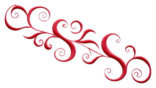 PNG Ornament in embroidery style pattern art calligraphy.